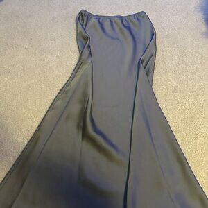 grey satin skirt
